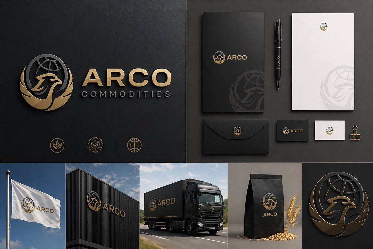 фирменный стиль Arco Commodities аграрная компания Казахстан брендинг