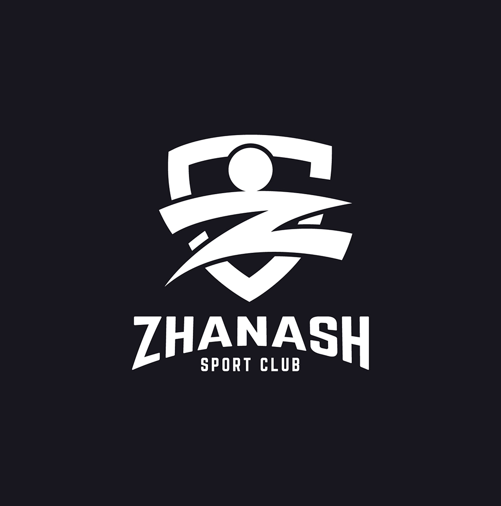 логотип спортивного клуба Zhanash дизайн айдентики