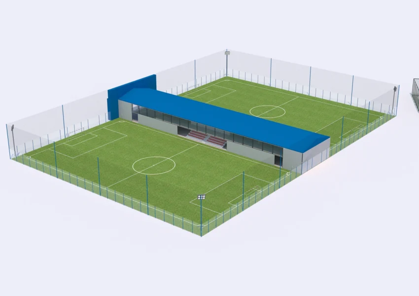 3D визуализация футбольного поля LLF Arena Aktau | Дизайн спортивных площадок