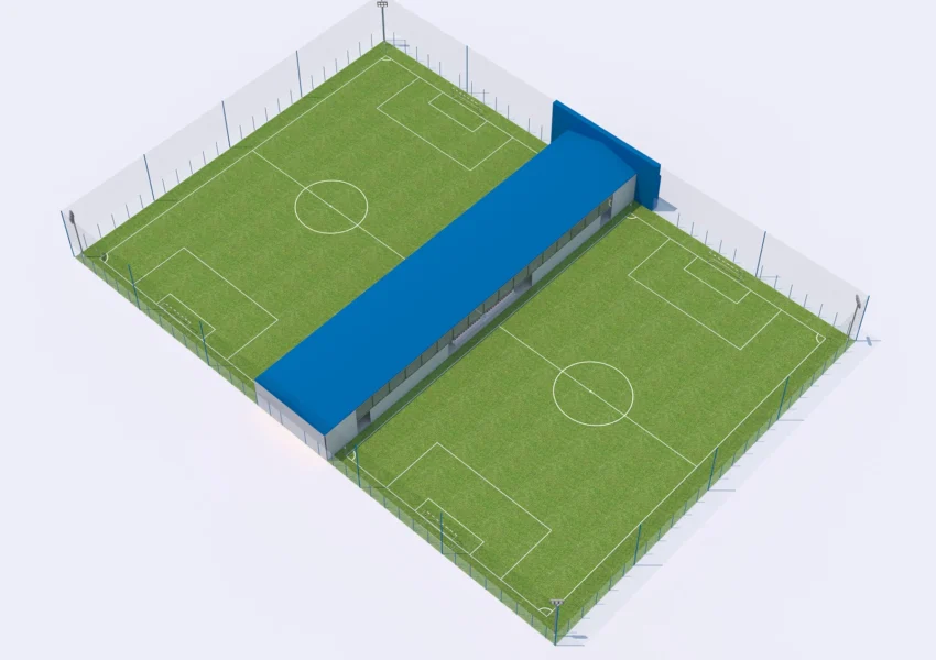 3D визуализация футбольного поля LLF Arena Aktau | Дизайн спортивных площадок