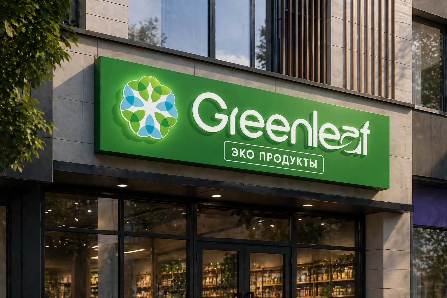 вывеска наружной рекламы GreenLeaf Актау