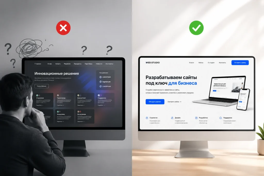 Непонятный дизайн сайта и понятный UX интерфейс — сравнение