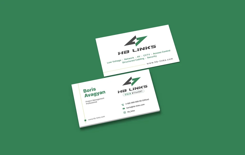 Визитки инженерной компании HB LINKS