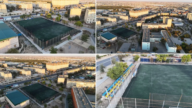 3D визуализация футбольного поля LLF Arena Aktau | Дизайн спортивных площадок